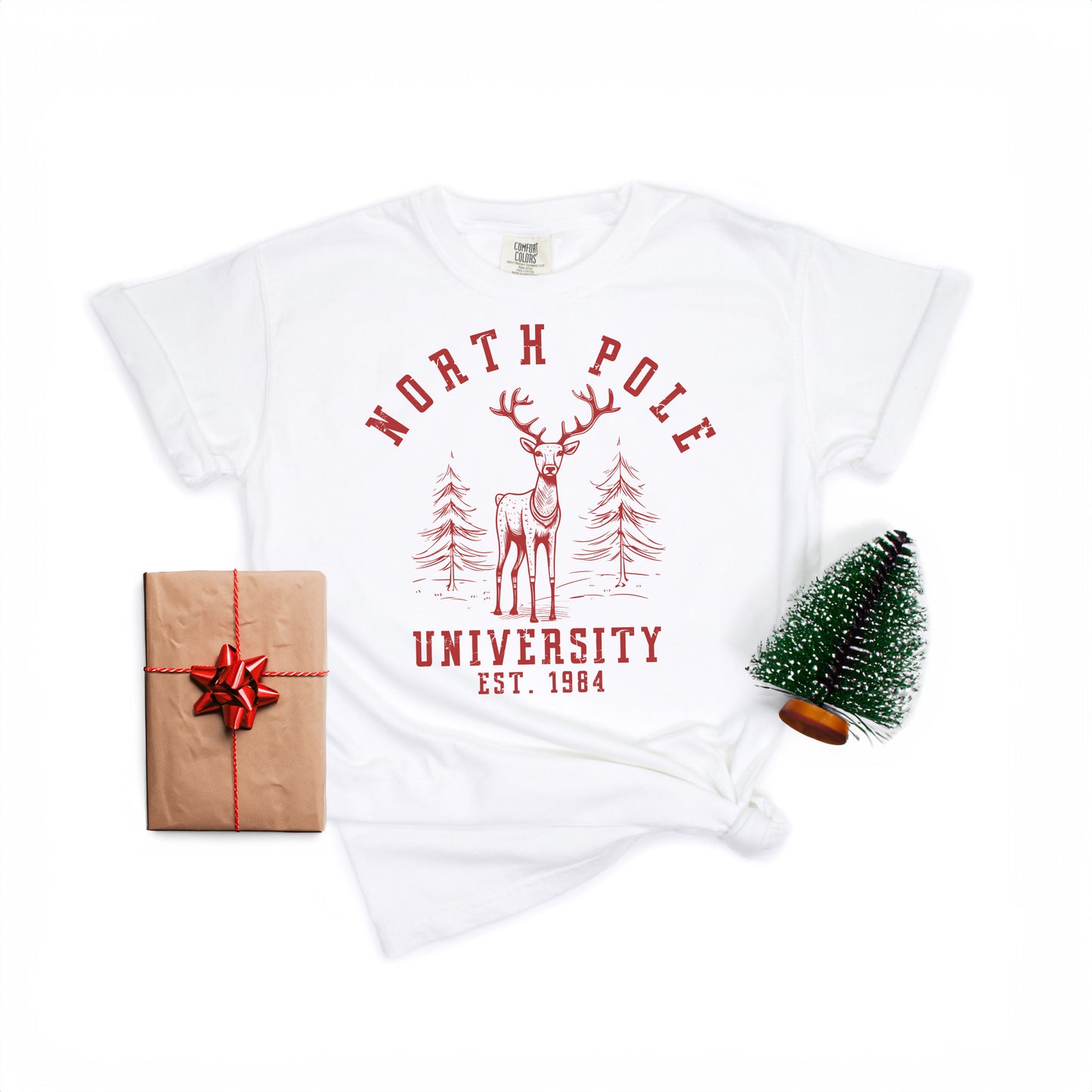 North Pole University Deer | Garment Dyed Tee