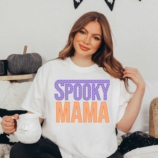 Spooky Mama Checkered | Garment Dyed Tee