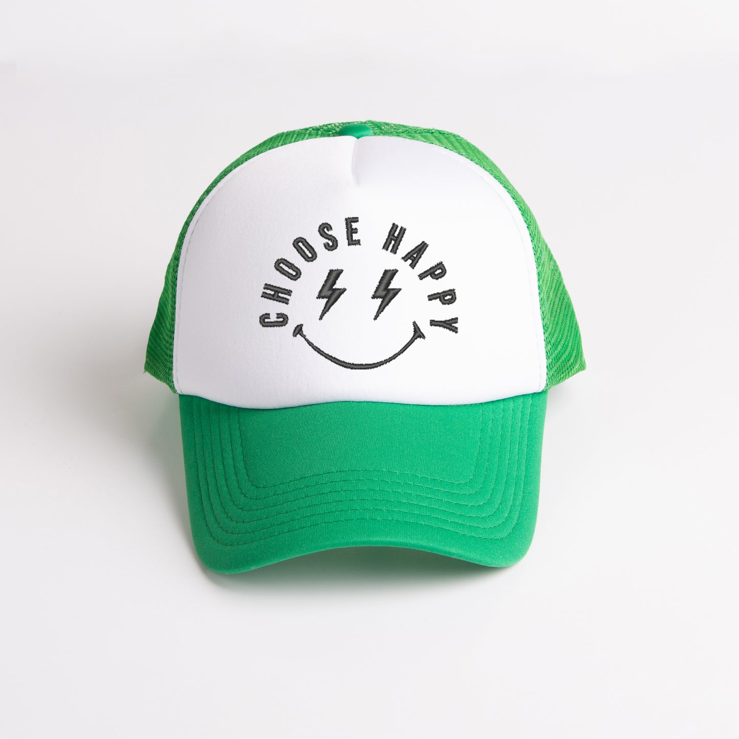 Embroidered Choose Happy Lightning Smiley Face | Foam Trucker Hat