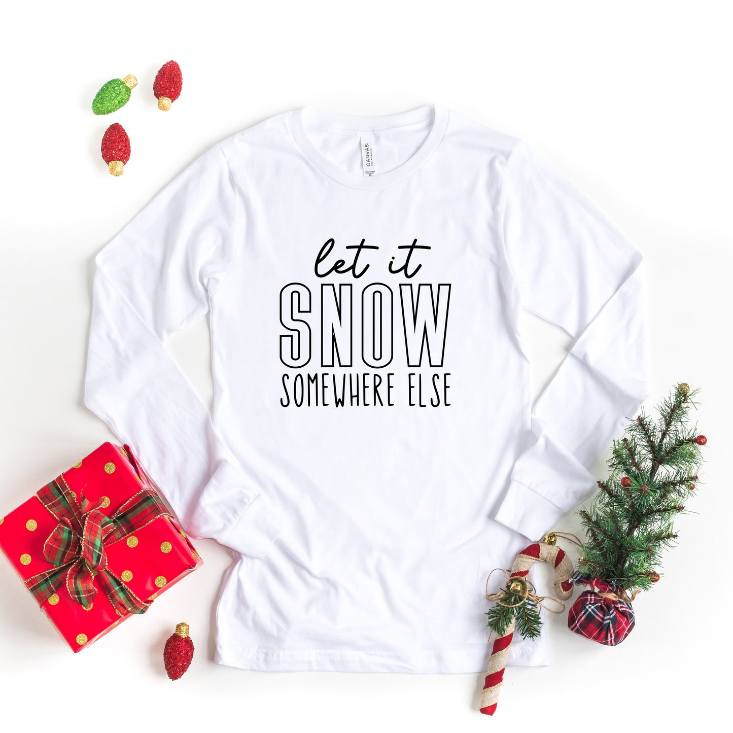 Let It Snow Somewhere Block | Long Sleeve Crew Neck