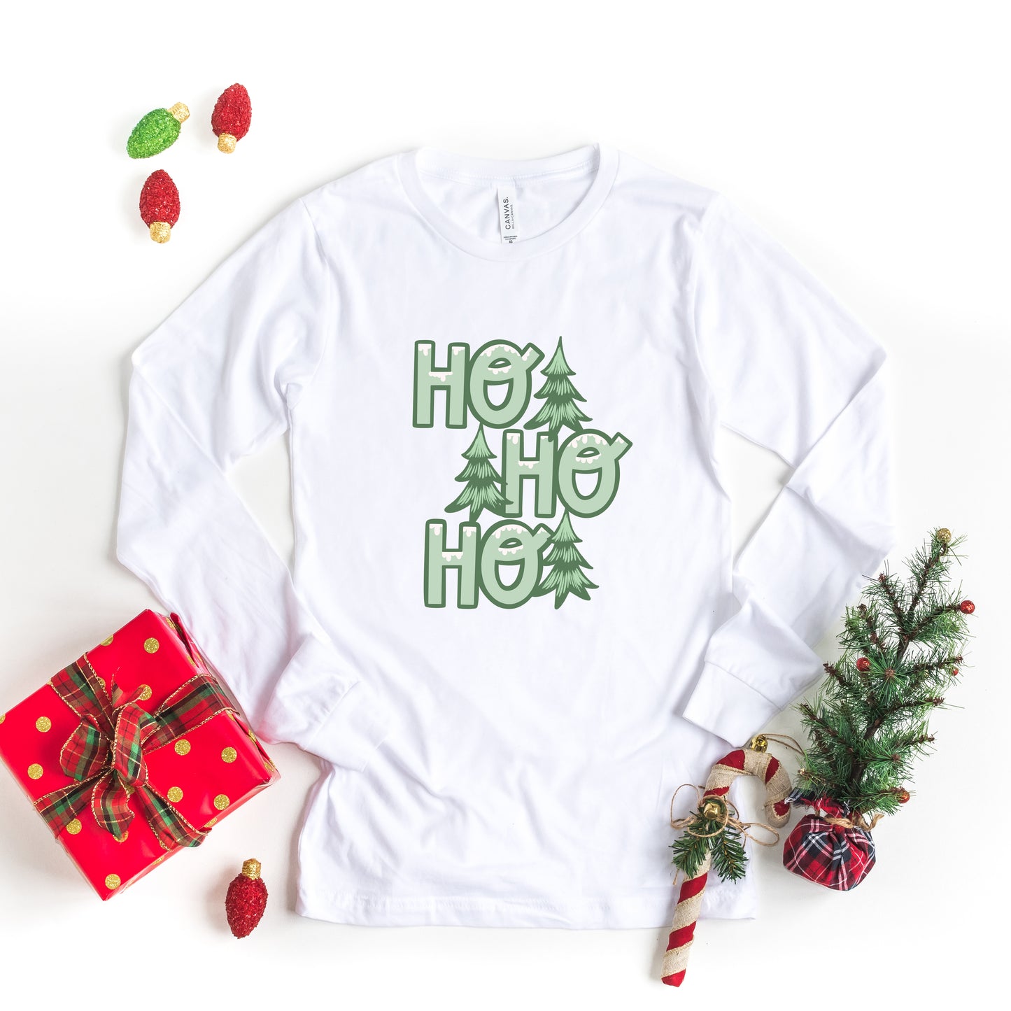 Ho Ho Ho Tree | Long Sleeve Crew Neck
