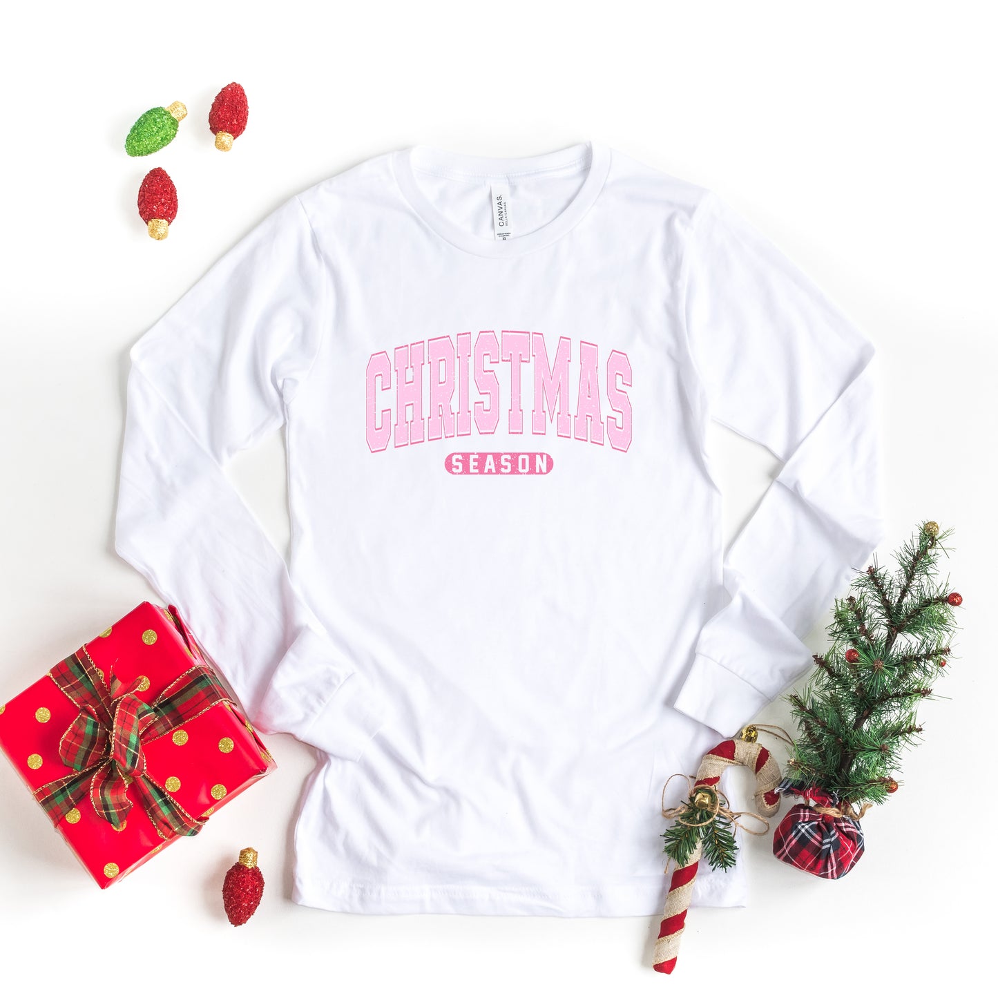 Pink Christmas Season | Long Sleeve Crew Neck