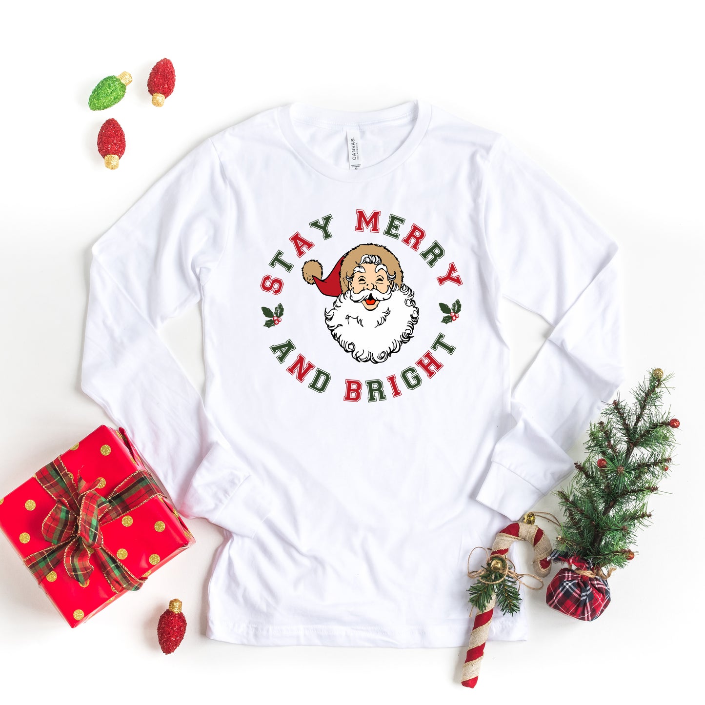Stay Merry and Bright Circle| Long Sleeve Crew Neck
