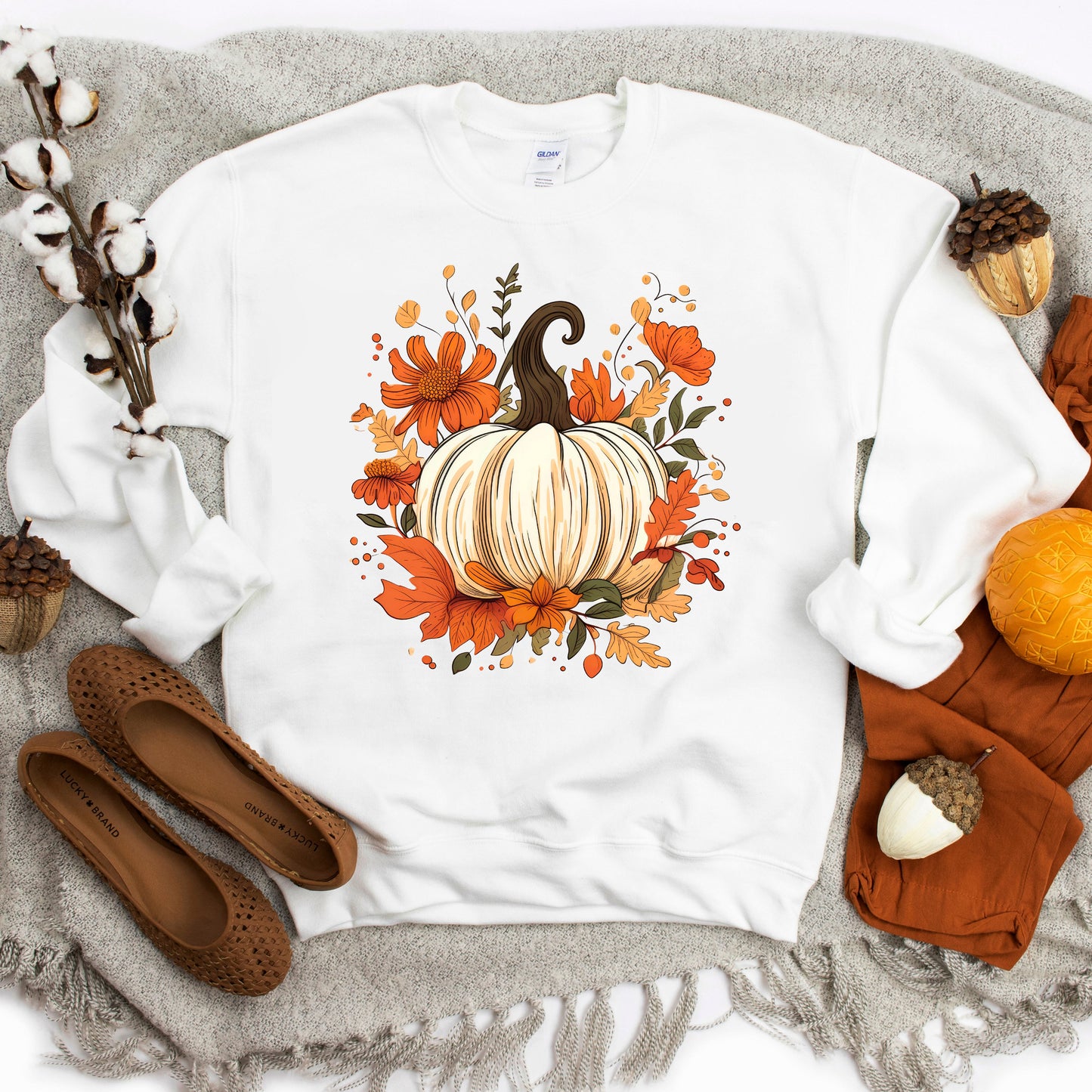 Clearance Fall Pumpkin Floral | Sweatshirt