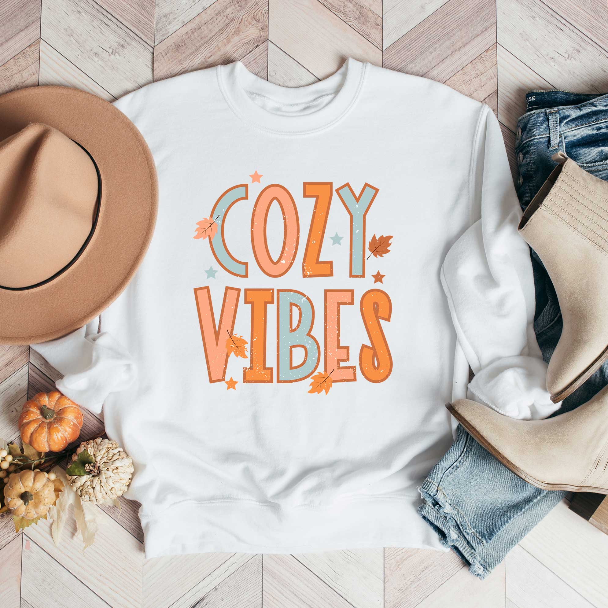 Cozy Vibes Distressed | Sweatshirt