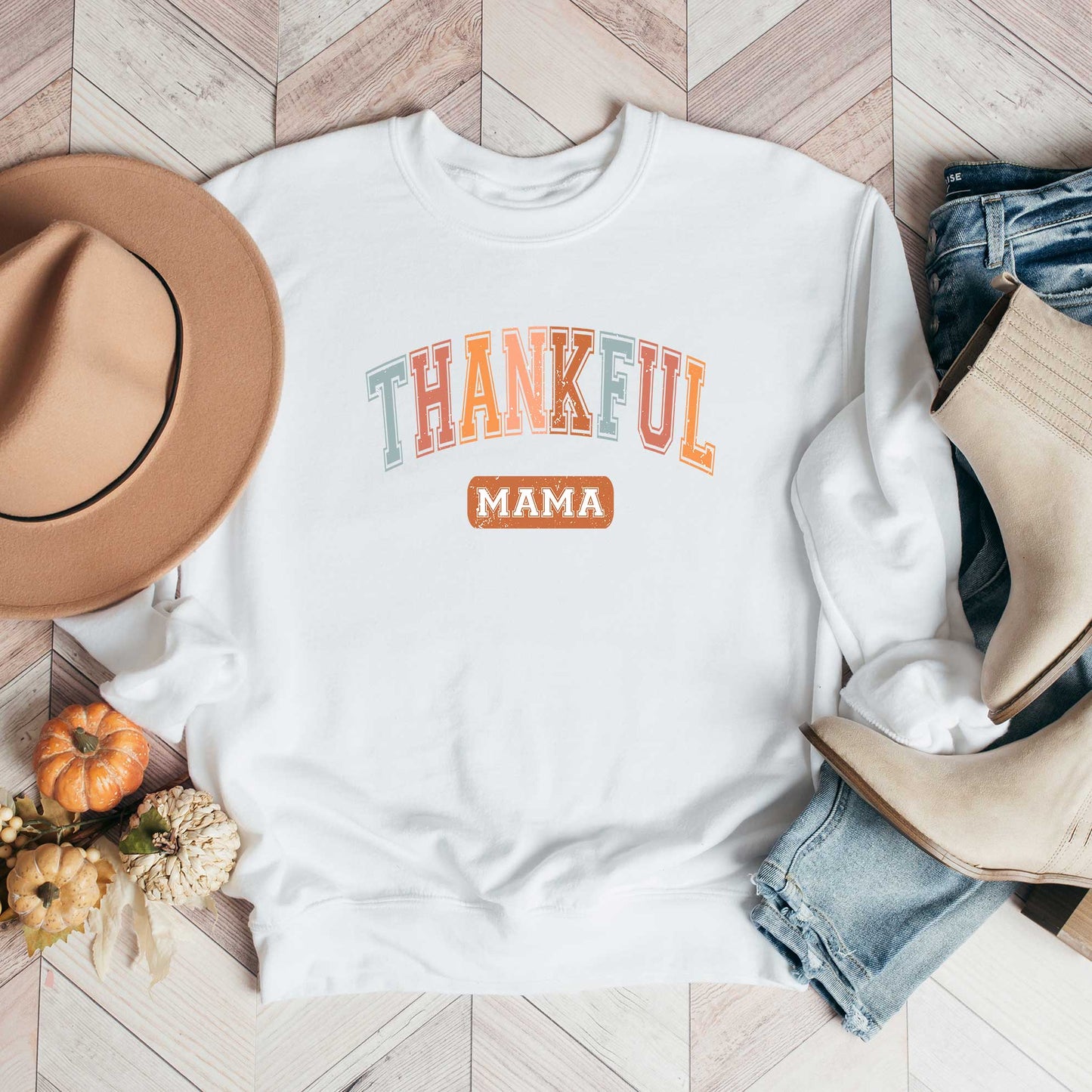 Varsity Thankful Mama | Sweatshirt