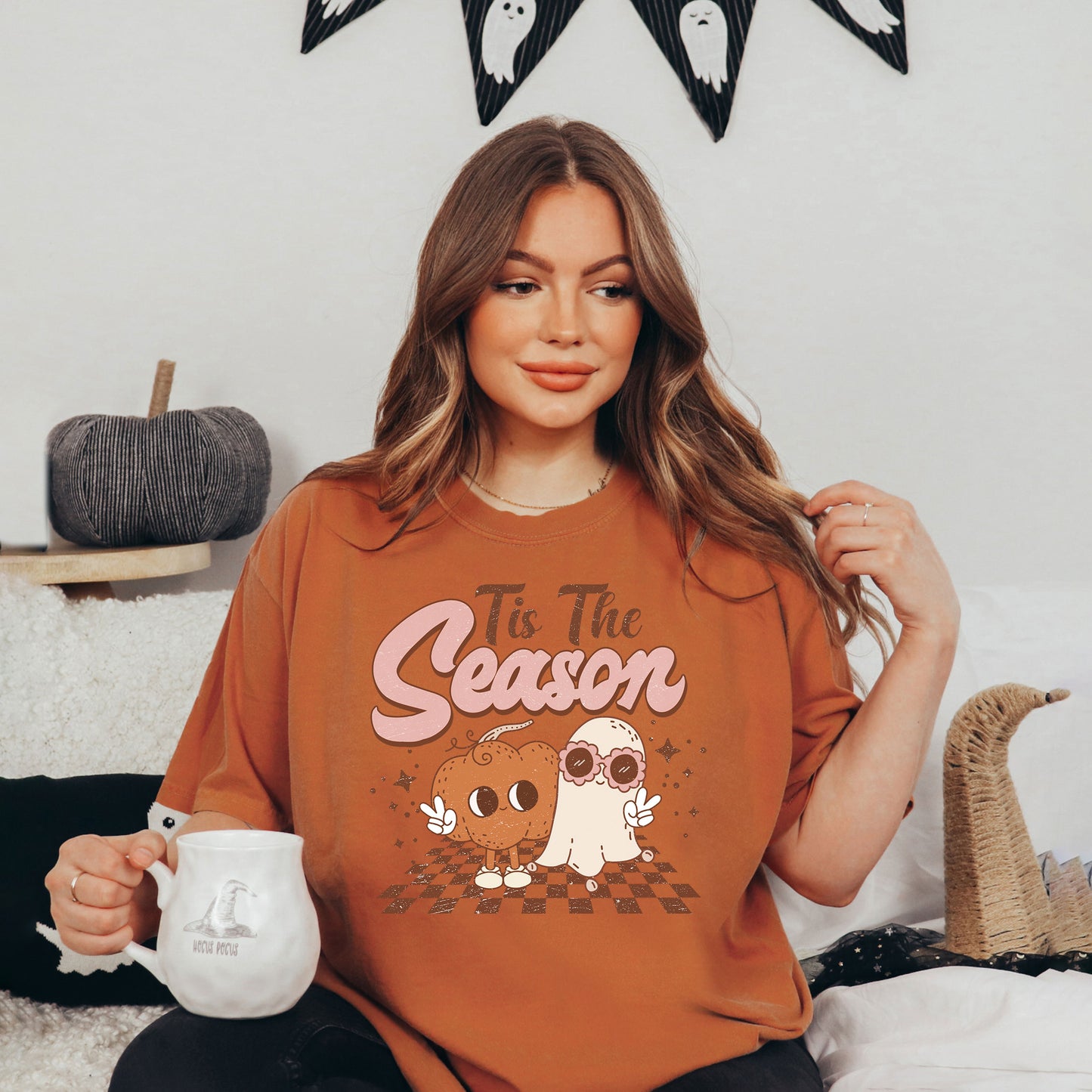 Tis The Season Pumpkin Ghost | Garment Dyed Tee