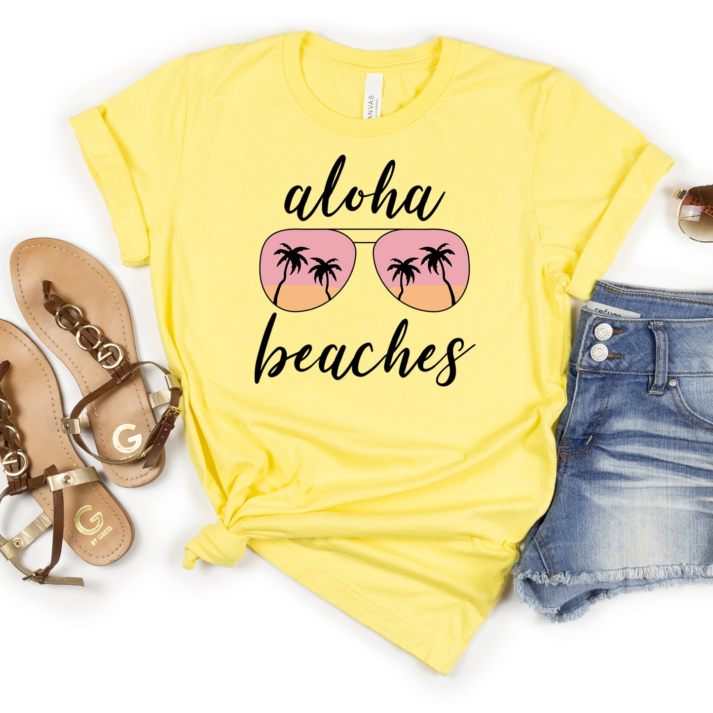 Aloha Beaches Sunglasses | Short Sleeve Graphic Tee