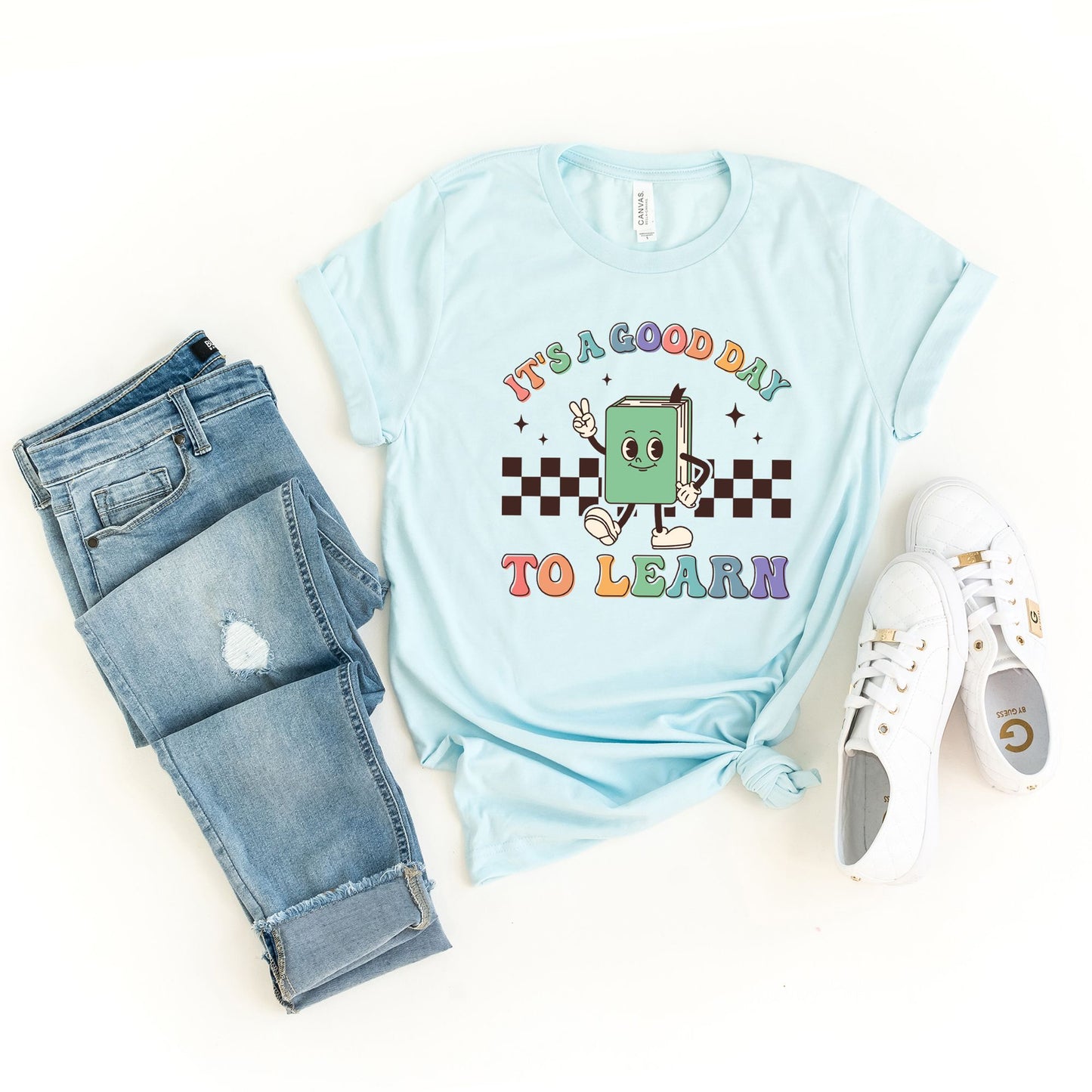 It's A Good Day To Learn Checkered | Short Sleeve Crew Neck
