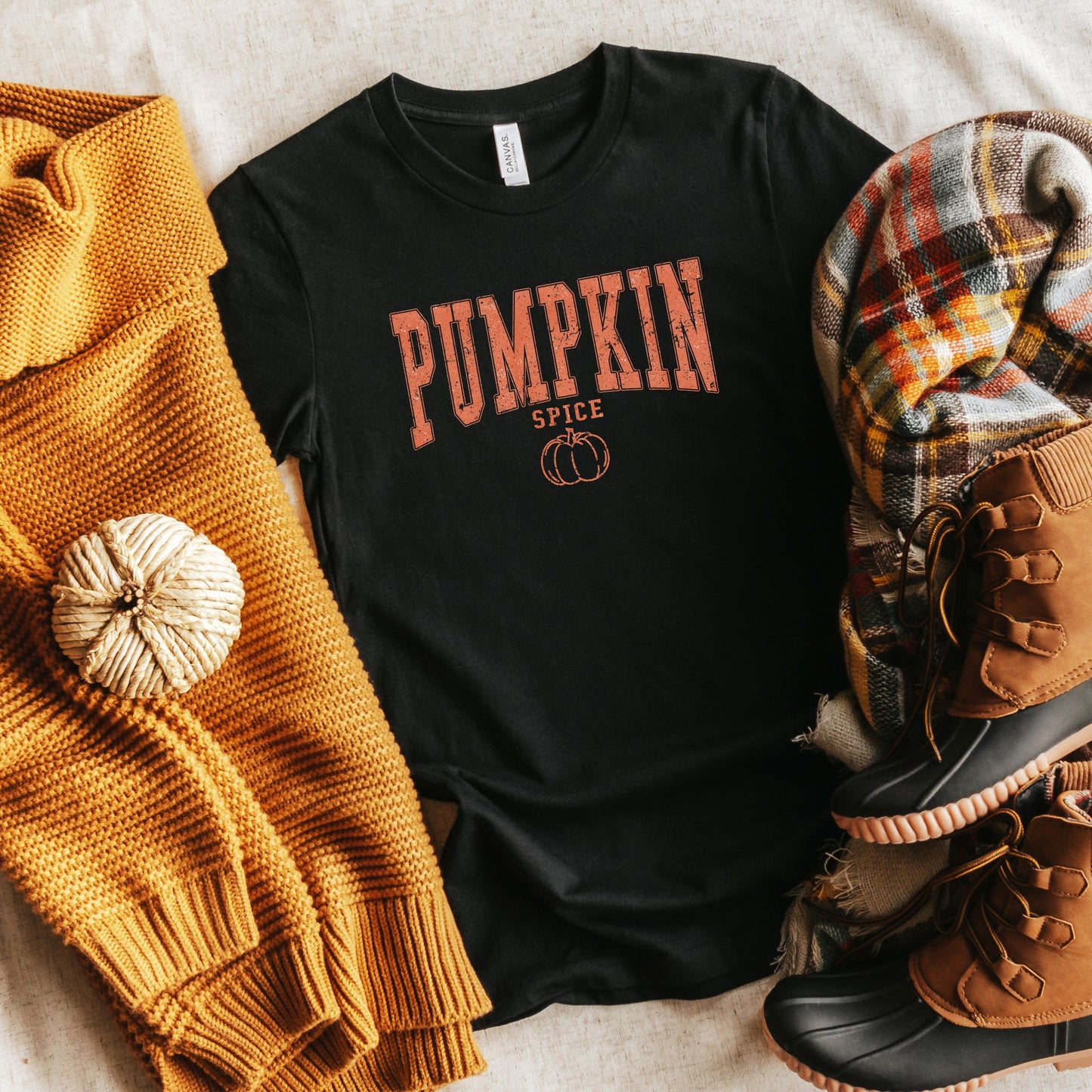 Pumpkin Spice Varsity | Short Sleeve Crew Neck