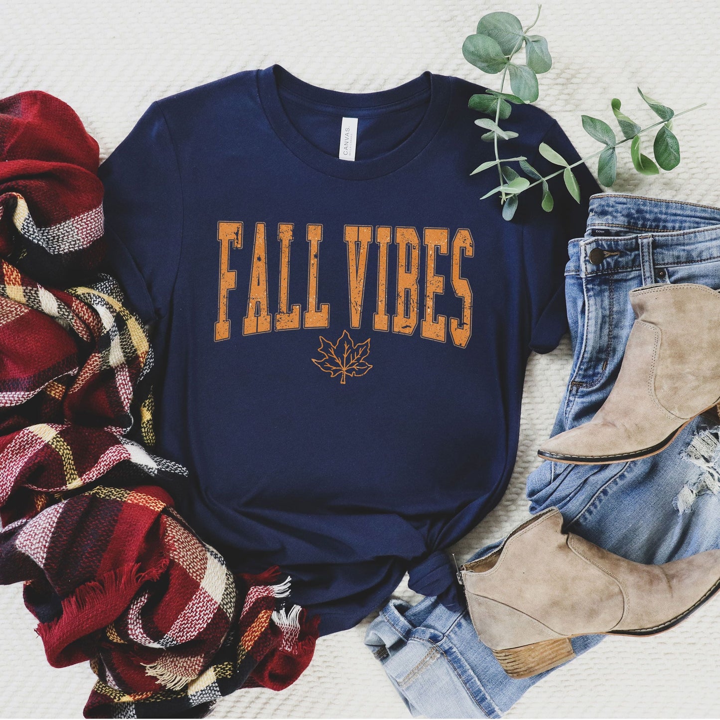 Clearance Fall Vibes Leaf | Short Sleeve Crew Neck