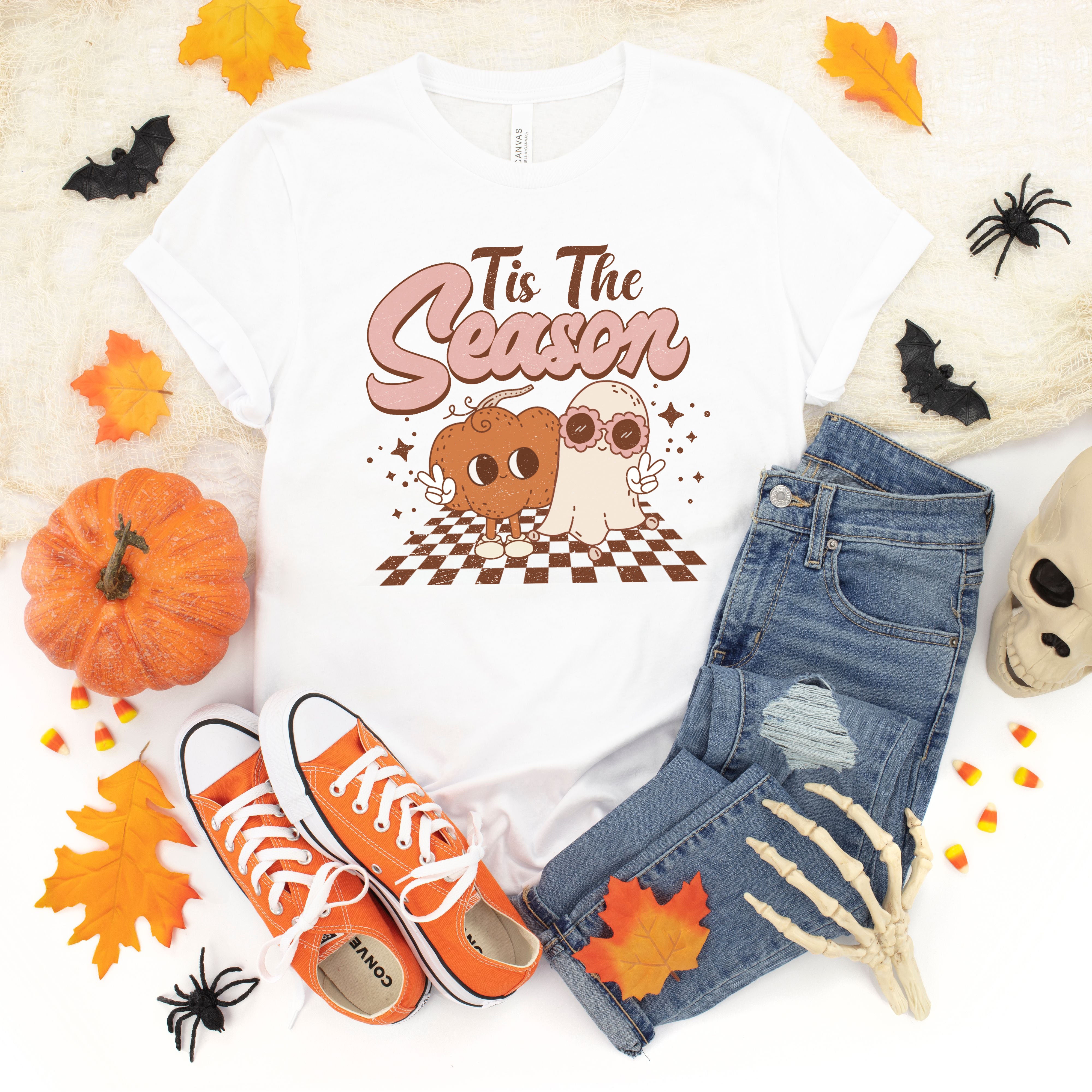 Tis The Season Pumpkin Ghost | Short Sleeve Crew Neck