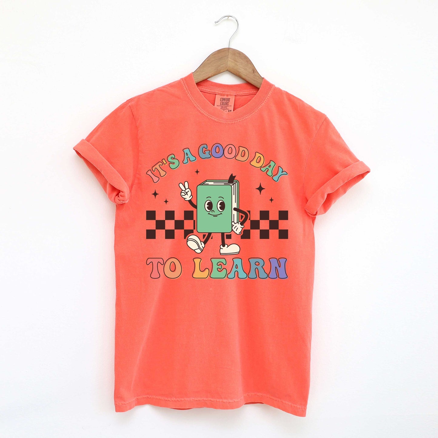 It's A Good Day To Learn Checkered | Garment Dyed Short Sleeve Tee