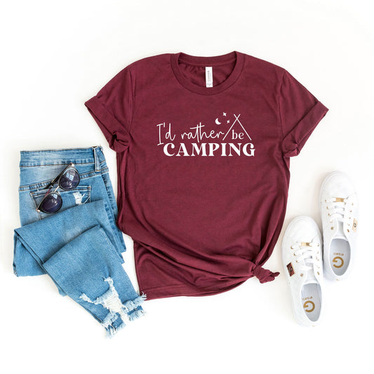 I'd Rather Be Camping Teepee | Short Sleeve Graphic Tee