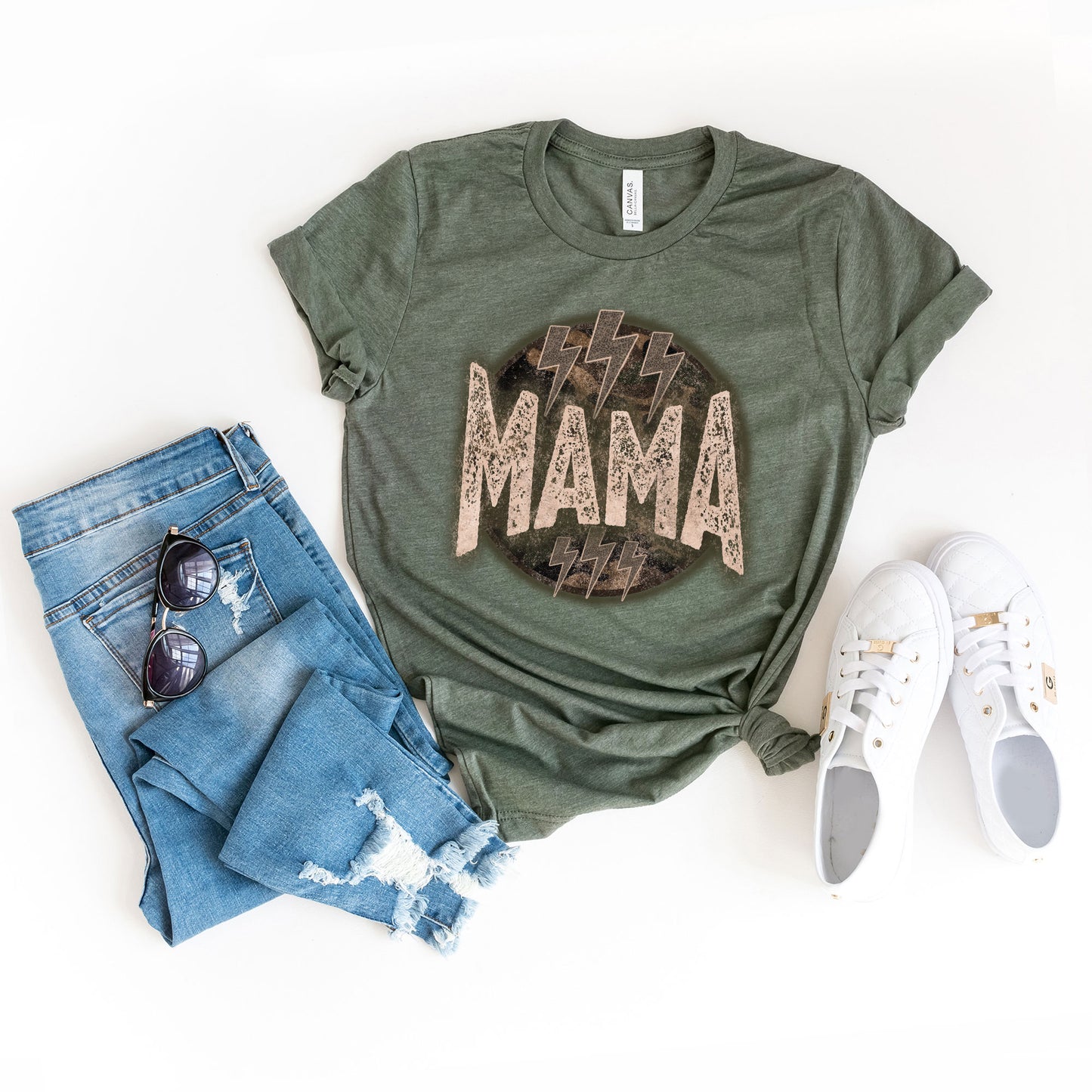 Boho Mama Lightning Bolts | Short Sleeve Graphic Tee