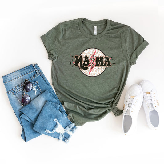 Mama Lightning Bolt Circle | Short Sleeve Graphic Tee