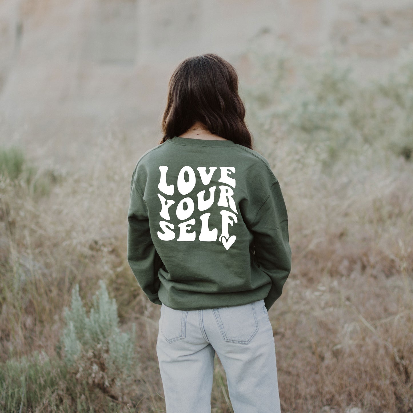 Love Yourself Heart | Front & Back Graphic Sweatshirt
