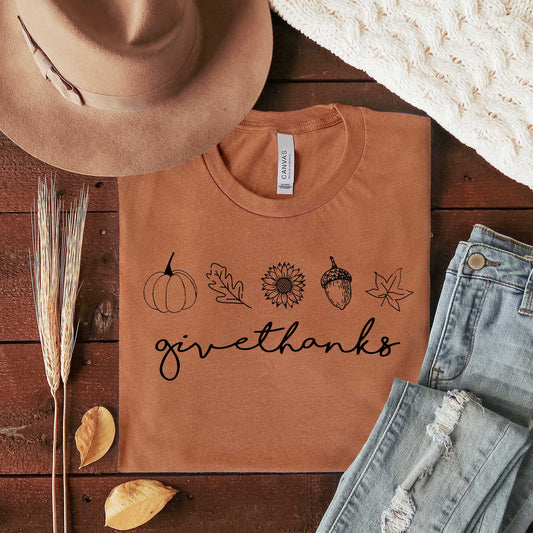 Give Thanks Acorn | Short Sleeve Graphic Tee