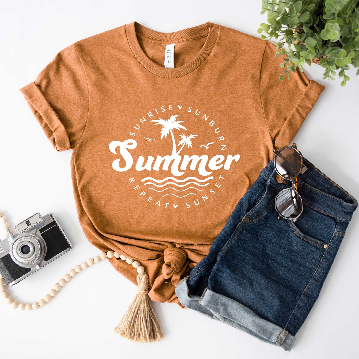 Summer Sunrise Sunburn Sunset Repeat | Short Sleeve Graphic Tee