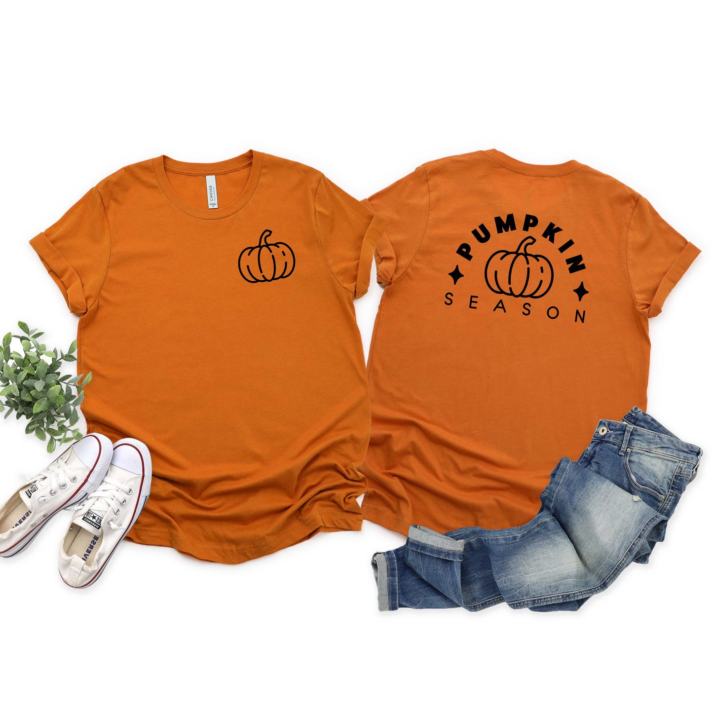 Pumpkin Season Pumpkin | Front & Back Short Sleeve Graphic Tee