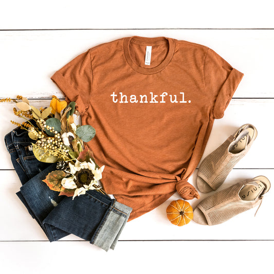 Thankful - Typewriter | Short Sleeve Graphic Tee