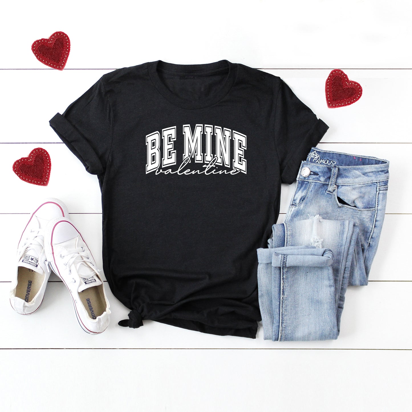 Be Mine Valentine Varsity | Short Sleeve Graphic Tee