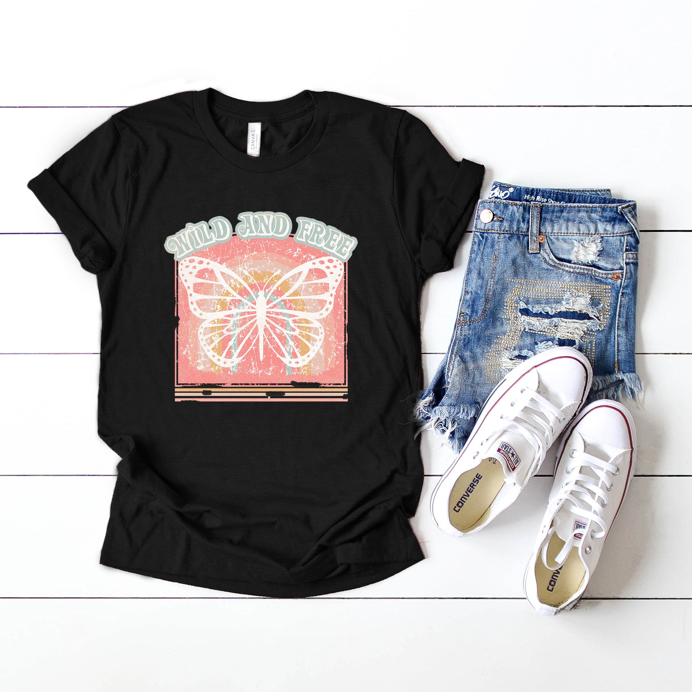 Wild And Free Butterfly | Short Sleeve Graphic Tee