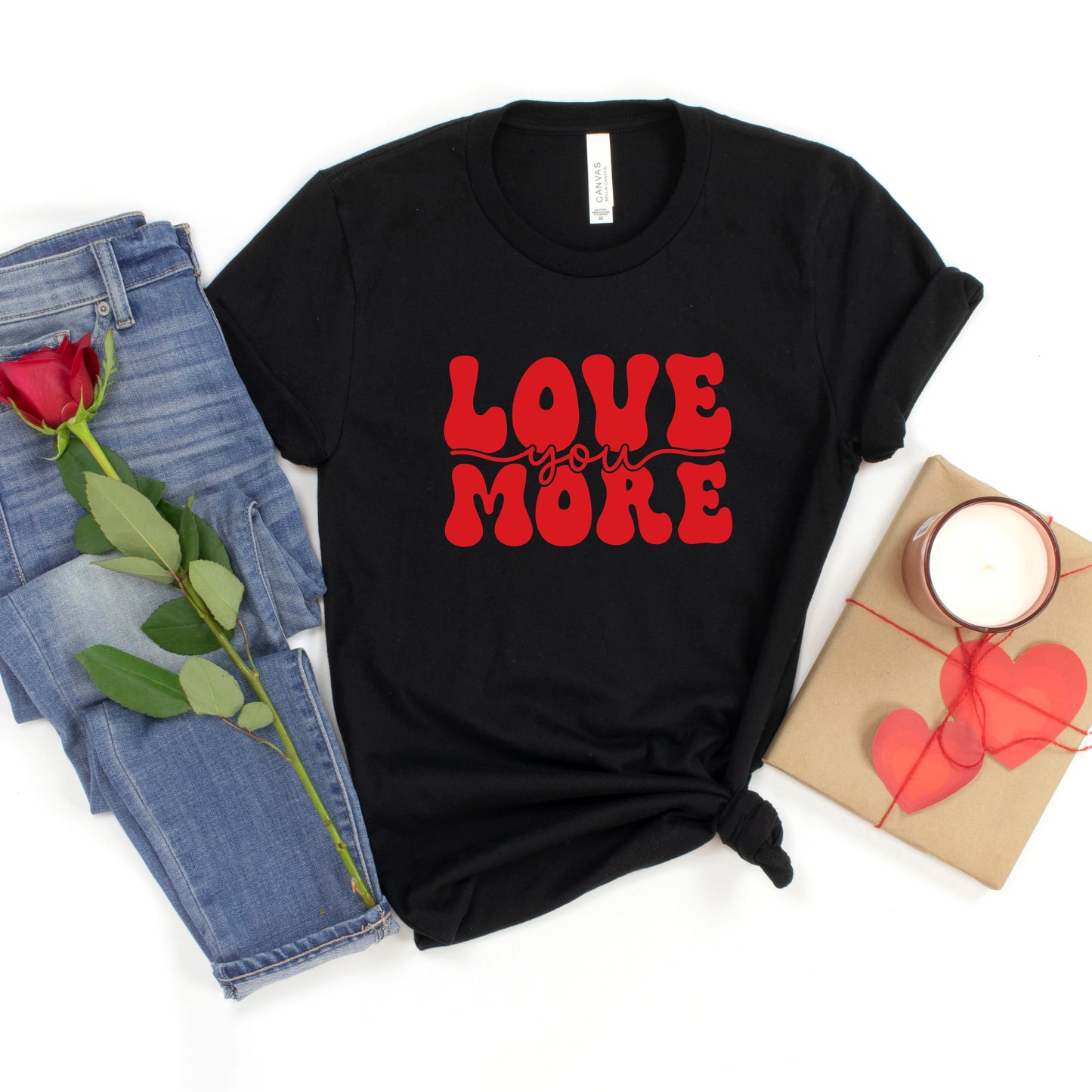 Love You More Cursive | Short Sleeve Graphic Tee