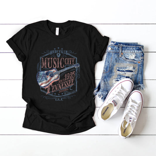 Nashville Flag Guitar | Short Sleeve Graphic Tee