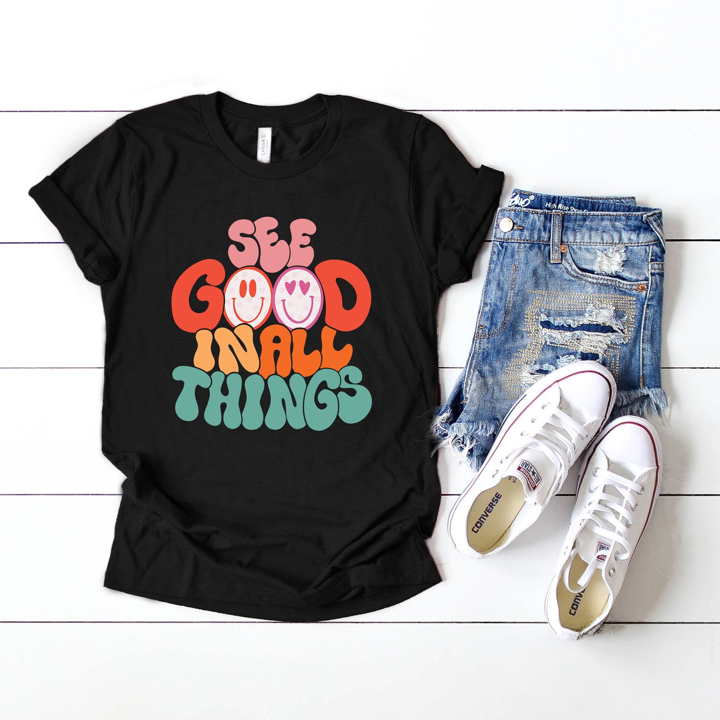 See Good in all Things Smiley Face | Short Sleeve Graphic Tee
