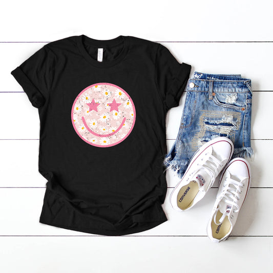 Floral Smiley Face | Short Sleeve Graphic Tee