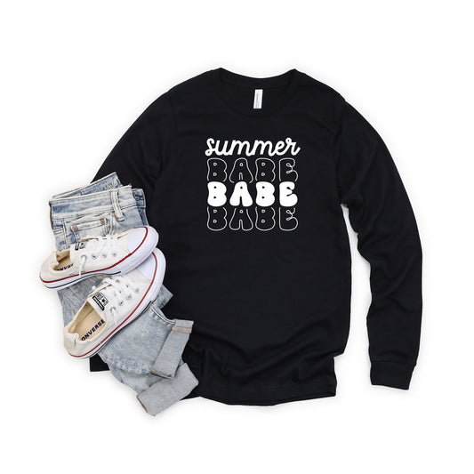 Summer Babe Stacked | Long Sleeve Graphic Tee