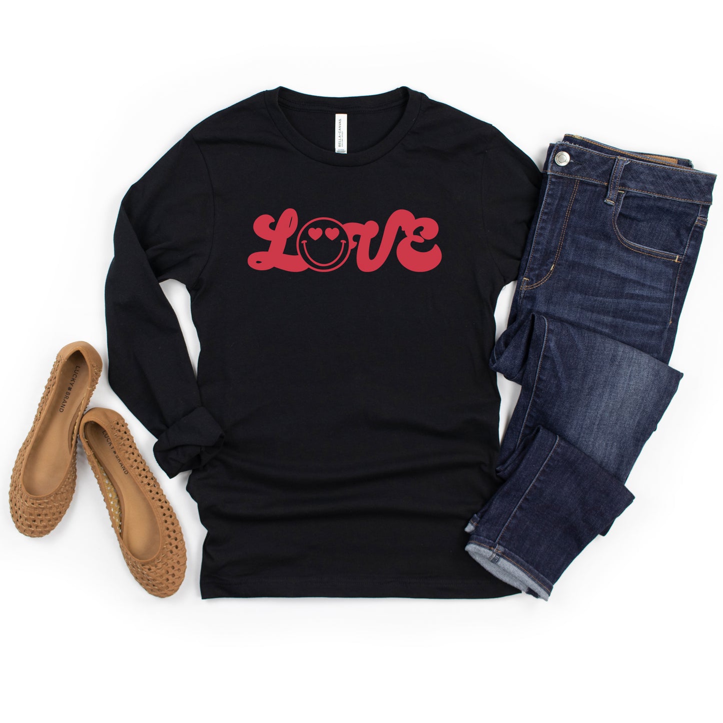 Love Smiley Face | Long Sleeve Graphic Tee
