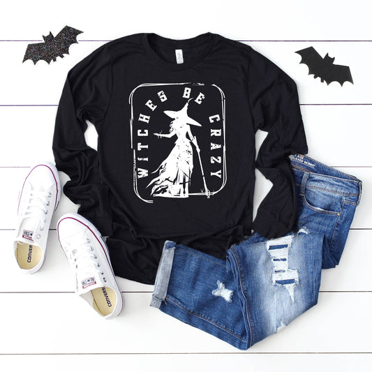 Witches Be Crazy Rectangle | Long Sleeve Crew Neck