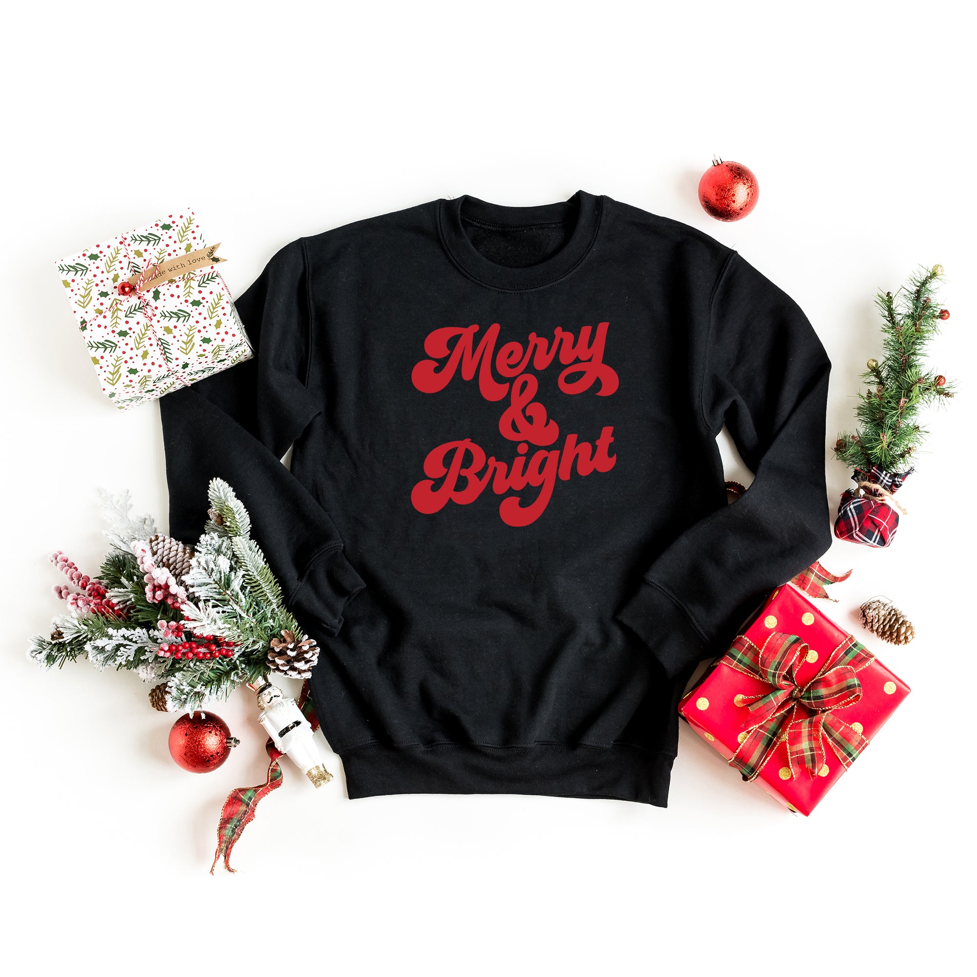 Bold Merry and Bright Puff Print | Sweatshirt