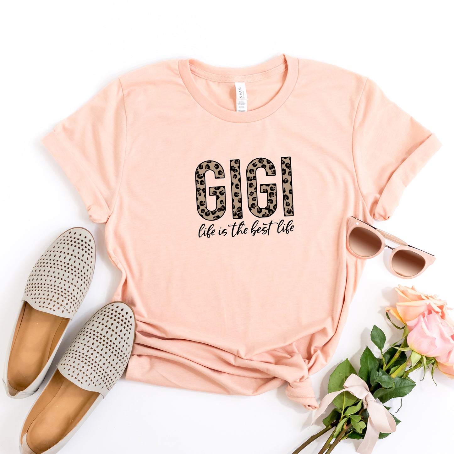 Gigi Life is the Best Life - Leopard | Short Sleeve Graphic Tee