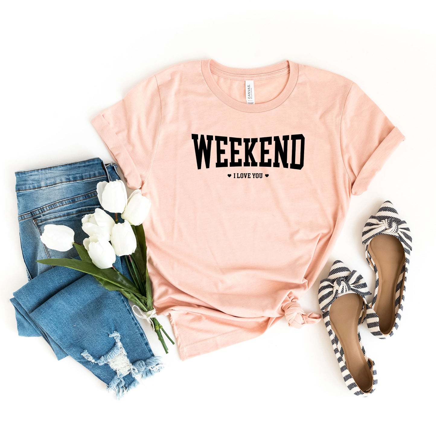 Weekend I love You Heart | Short Sleeve Graphic Tee