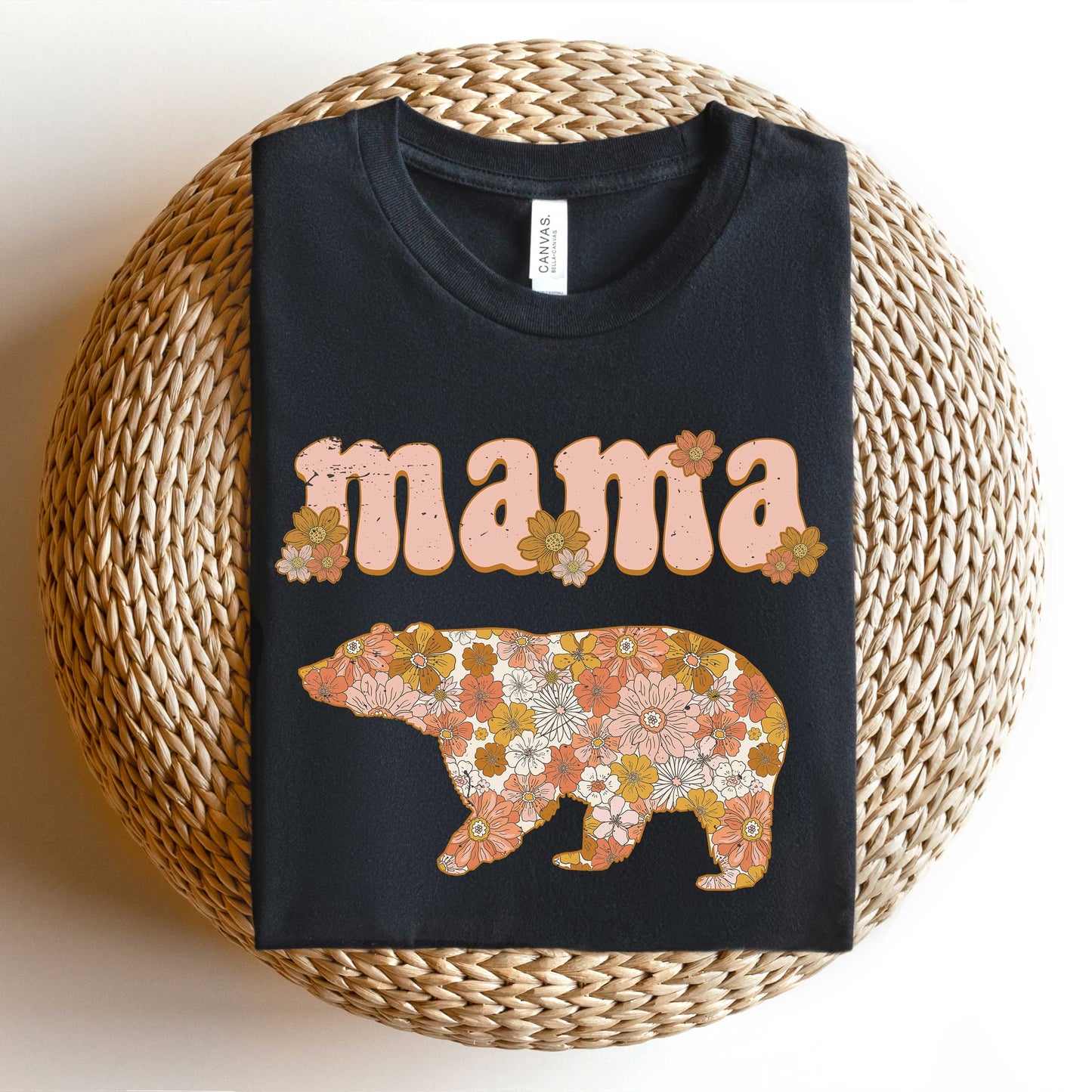 Mama Bear Flowers | Short Sleeve Graphic Tee