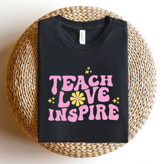 Teach Love Inspire Flowers | Short Sleeve Graphic Tee