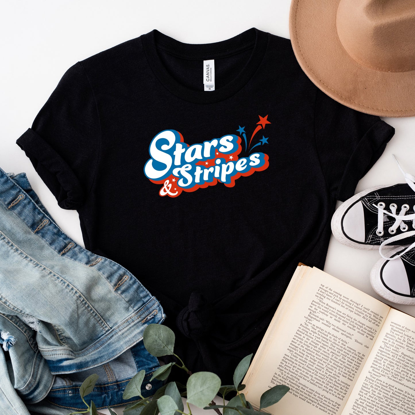 Stars And Stripes Firework | Short Sleeve Graphic Tee