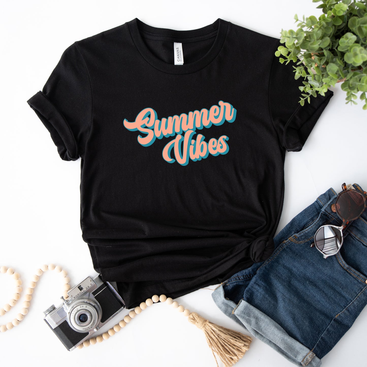Summer Vibes Colorful Cursive | Short Sleeve Graphic Tee