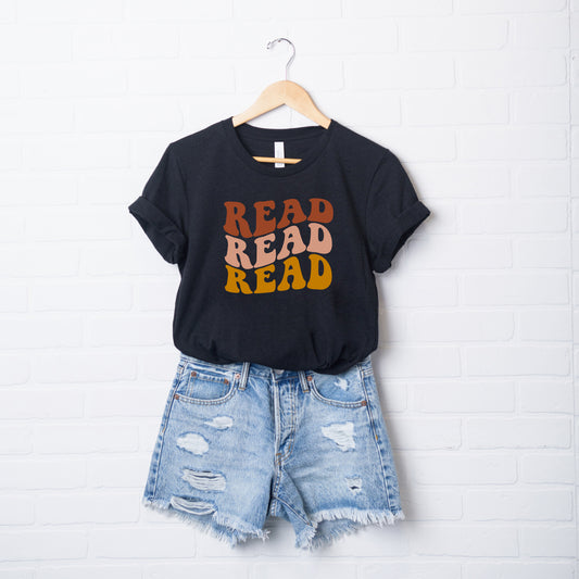 Reading Stacked Wavy Colorful | Short Sleeve Graphic Tee