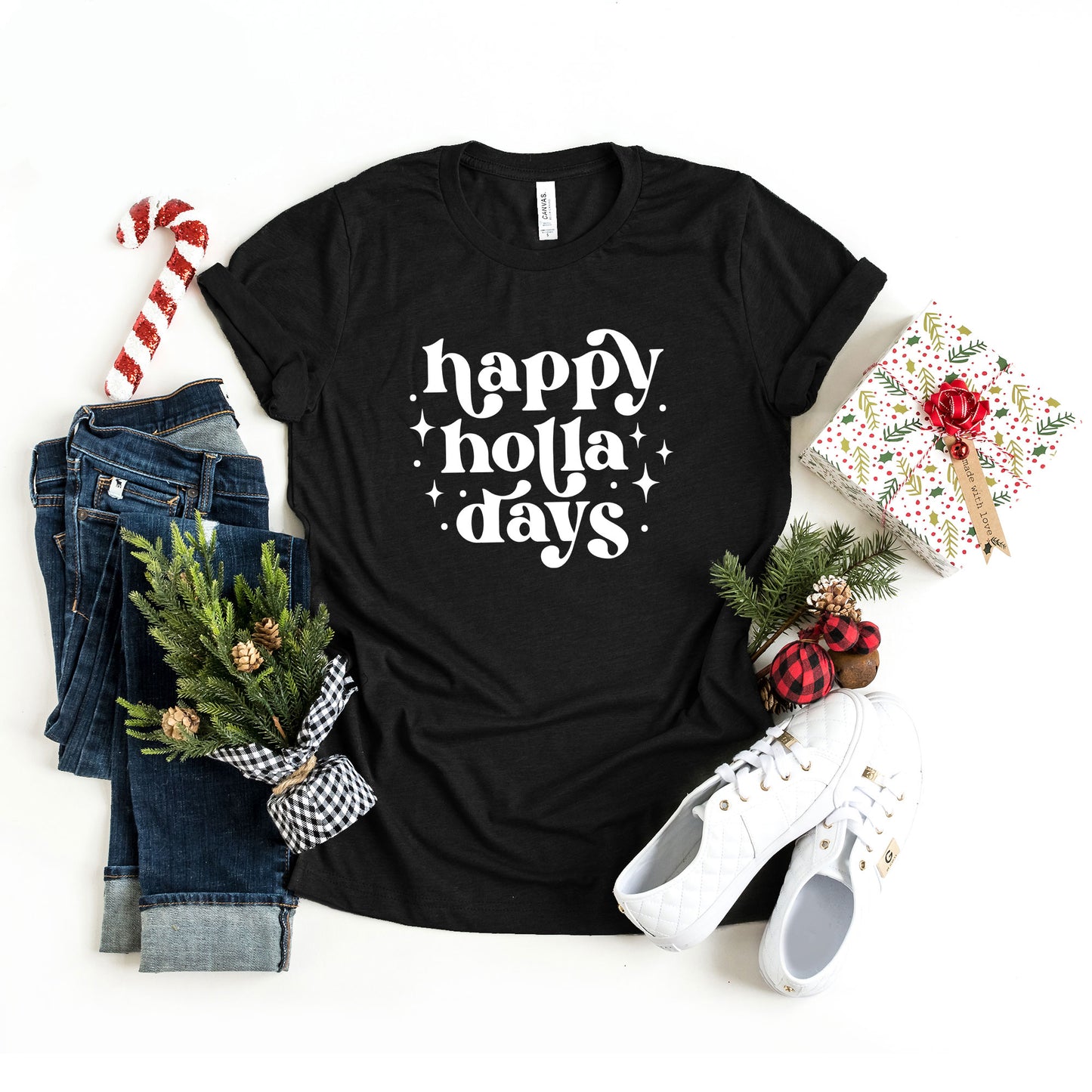 Whimsical Happy Holla Days | Short Sleeve Graphic Tee