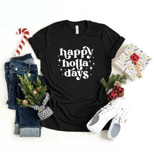 Whimsical Happy Holla Days | Short Sleeve Graphic Tee