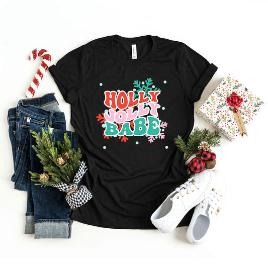 Holly Jolly Babe Snowflakes | Short Sleeve Graphic Tee