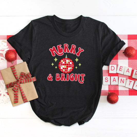 Merry And Bright Disco Ball | Short Sleeve Graphic Tee