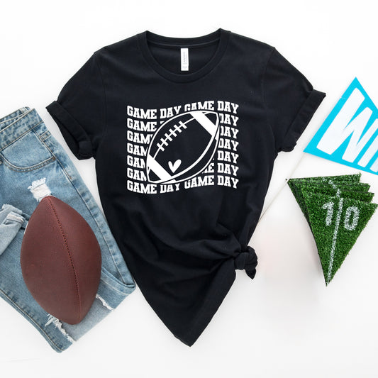 Football Game Day Stacked Wavy | Short Sleeve Graphic Tee