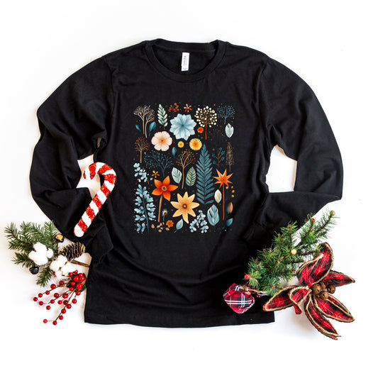 Winter Floral | Long Sleeve Crew Neck
