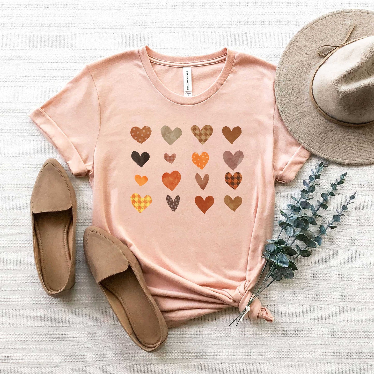 Fall Plaid Hearts | Short Sleeve Graphic Tee