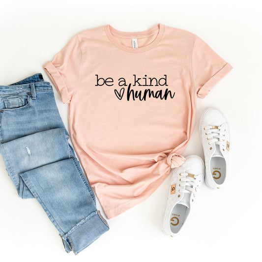 Be A Kind Human Heart | Short Sleeve Graphic Tee